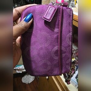 Coach Purple Wristlet